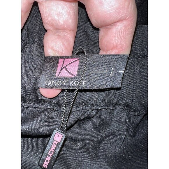 NWT KANCY KOLE High Waist A-Line Paperbag Waist Skirt with Pockets Black Sz L - Picture 9 of 13